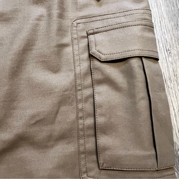 Lafayette 148 Mid Length Brown Cotton Cargo Straight Skirt Casual Party Size 12 - Picture 12 of 13